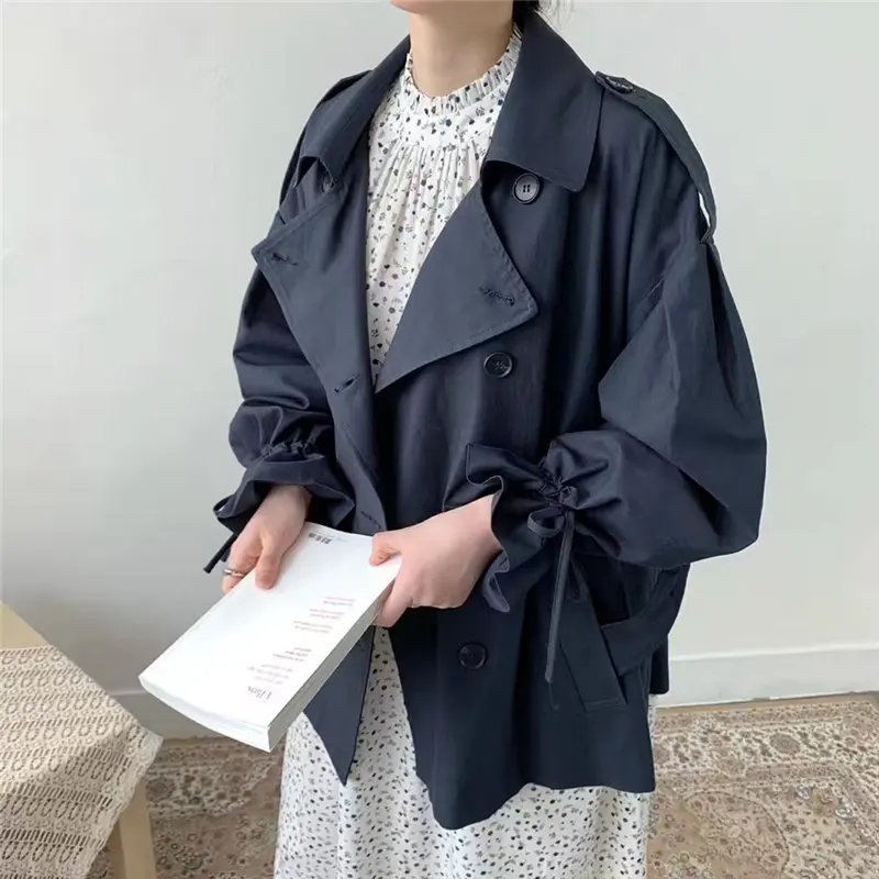 

Alien Kitty New 2019 Autumn Loose Solid All Match Flare-Sleeved Casual Cardigans Double-Breasted Stylish Feminine Jacket Coats
