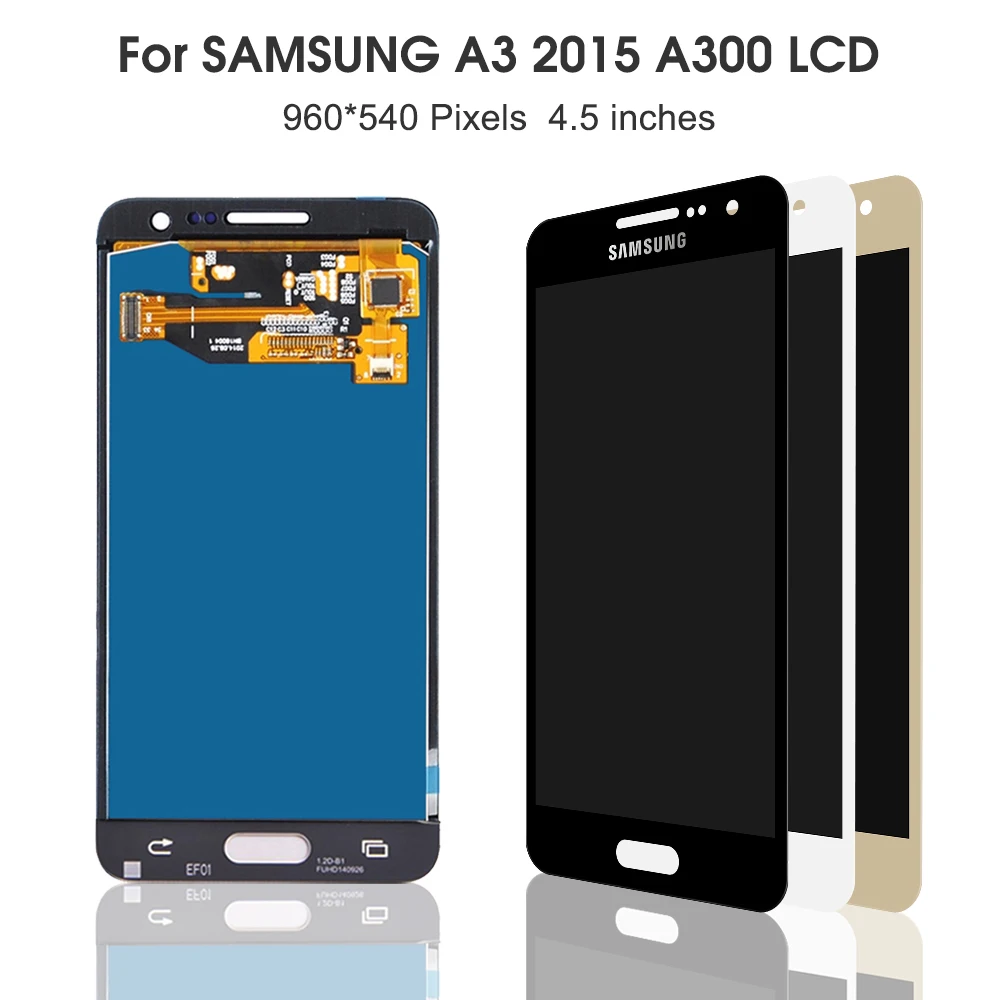 Tested TFT A300 LCD For Samsung Galaxy A3 A300 A3000 A300F LCD Display Touch Screen Assembly brightness Can adjust