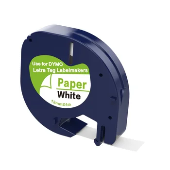 

3PCS Paper Tape for DYMO LT 91200 Black on White 12mm Printer Ribbon Compatible for Dymo Letratag 91200 Tape