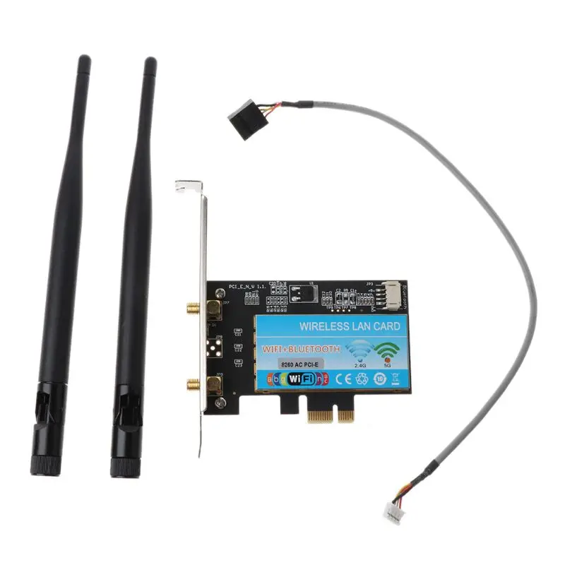 Wireless Bluetooth AC 8260 1200Mbps 802.11AC Dual Band Desktop PCI-E WiFi Adapter PCI Express Card for In-tel 8260AC | Компьютеры и