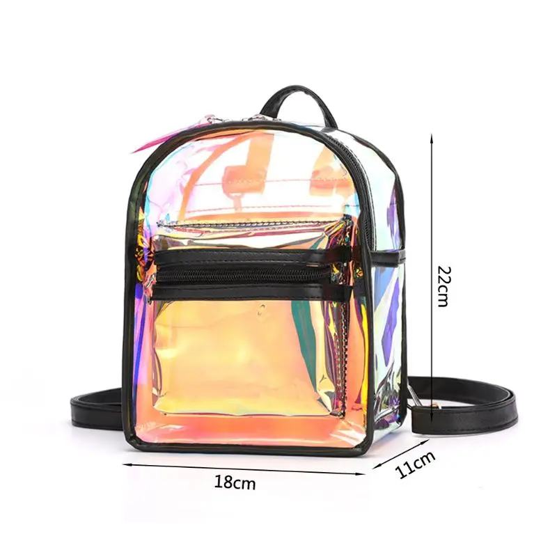 

2pcs PVC Transparent Clear Women Backpacks Shoulder Bags