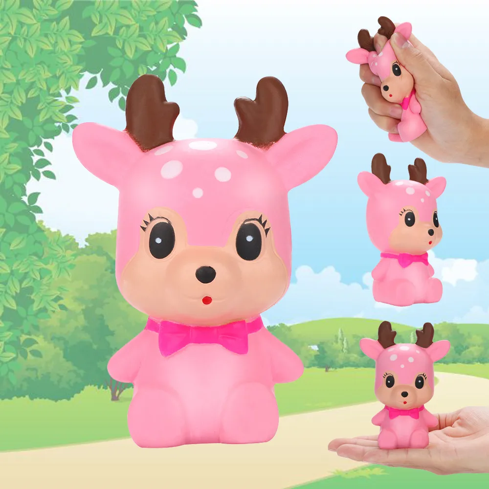 Squeeze Sika Deer игрушка сжимающая давление декомпрессия Игрушка снятие стресса Ароматизированная супер медленно поднимающаяся детская игрушка Squeeze Toys милый олень