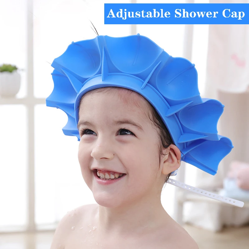 Réglable Bébé Kids Shampooing Cap Bain Douche Cap laver cheveux oreille Shield