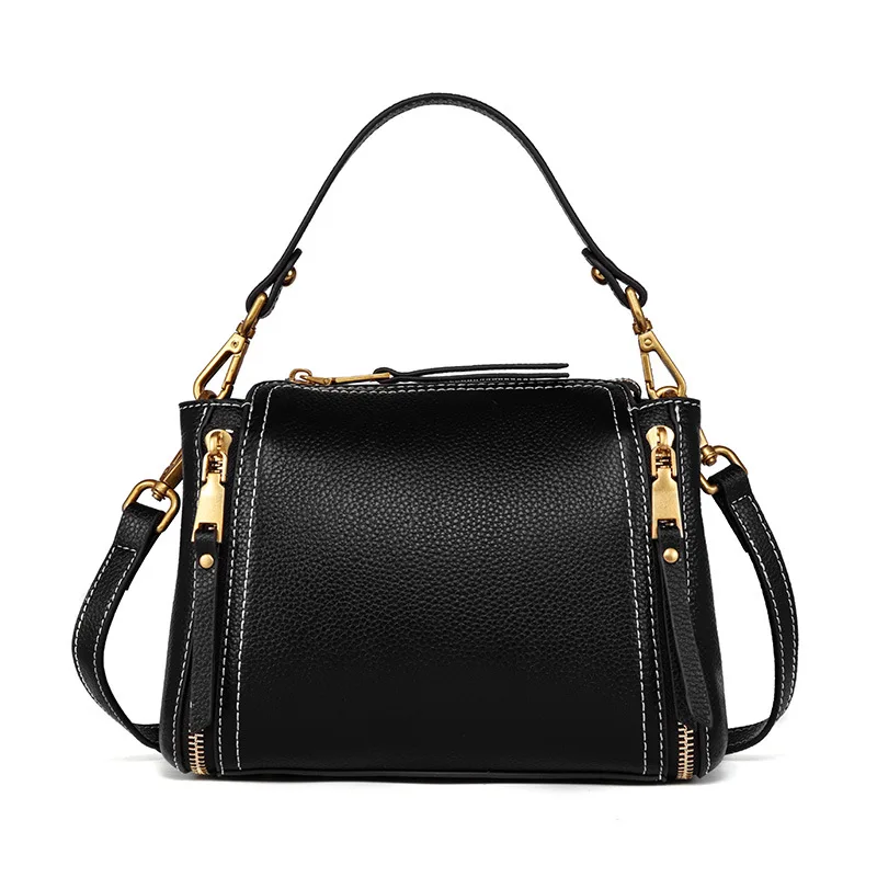 

New Simple Bucket Bag Genuine Leather Fashion Women's Shoulder Bag
