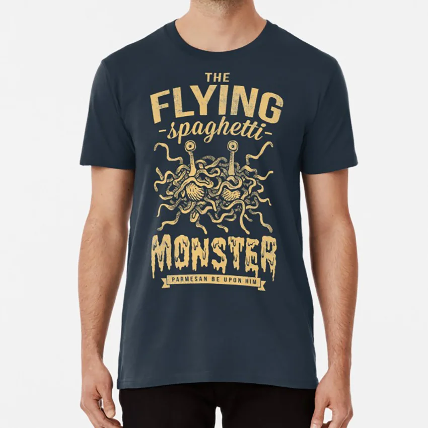 Летающий спагетти монстр(темный) Футболка пастафарианская паста летающие спагетти Монстр ФСМ Евангелие мультфильм персонаж