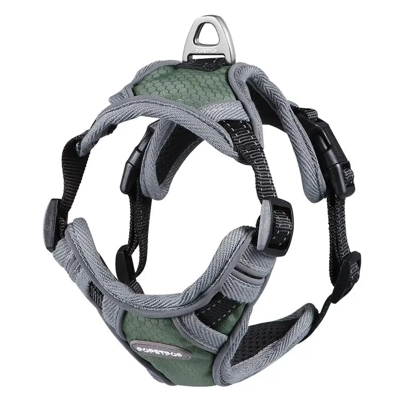 POPETPOP Outdoor Adventure Dog Harness Reflective Adjustable Vest for Small Medium Large Size S (Olive Green) | Дом и сад