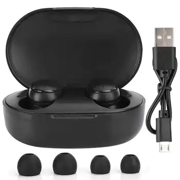 

A6S True Wireless Earphones Stereo Earbuds Charging Case Mini Headphones Sport in Ear Black for Redmi Wireless Sport Earph