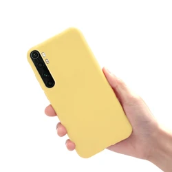 Cute Silicone Soft Case Cover | Stylish Protective Phone Housing for Mi Note 10 Lite (Yellow)