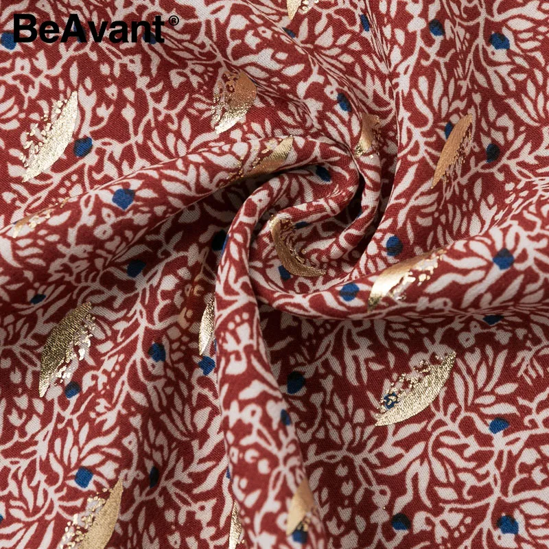Женское платье с принтом BeAvant Элегантное повседневное пляжное длинным рукавом v