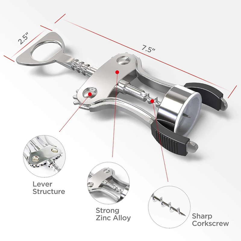 Wing Corkscrew Multifunctional Wine Cork and Beer Cap Bottles Opener Remover, Kitchen Restaurant Tools/ Bar Accessories Wing Corkscrew Multifunctional Wine Cork and Beer Cap Bottles Opener Remover, Kitchen Restaurant Tools/ Bar Accessories