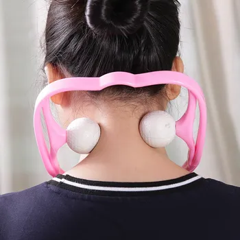

Therapeutic Dual Trigger Point Self-Massager Tool Pressure Relieve Home Office U-Shaped Hand Roller Manual Neck and Shoulder
