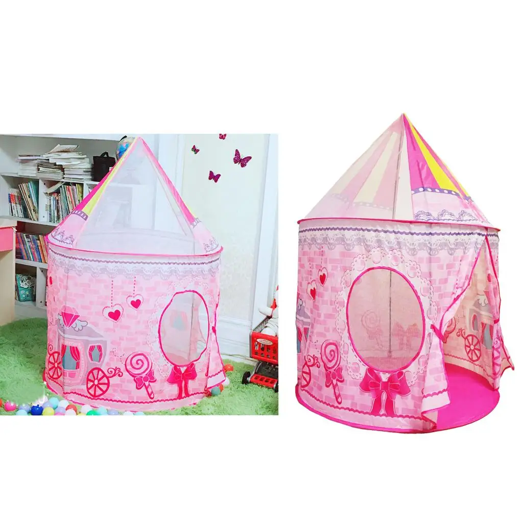 Pink Folding Kids Space Capsule Playtent Fantasy Indoors/Outdoors Playset Beach Toys Cute Ornaments Home Kindergarten