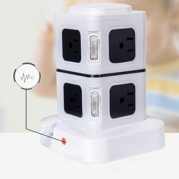 

Power Supply Standard Multi-Purpose Hole USB Intelligent Vertical Plug-in Board Tower with Line Power Socket(US Plug)