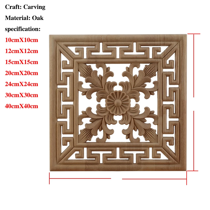 VZLX CAntique Woodcarving Wood Decal Carving Lines Wood Applique Rose Rubber Home Decoration Accessories Cabinet ornament crafts miniature ornament wooden figurine crafts glass fruit pendants