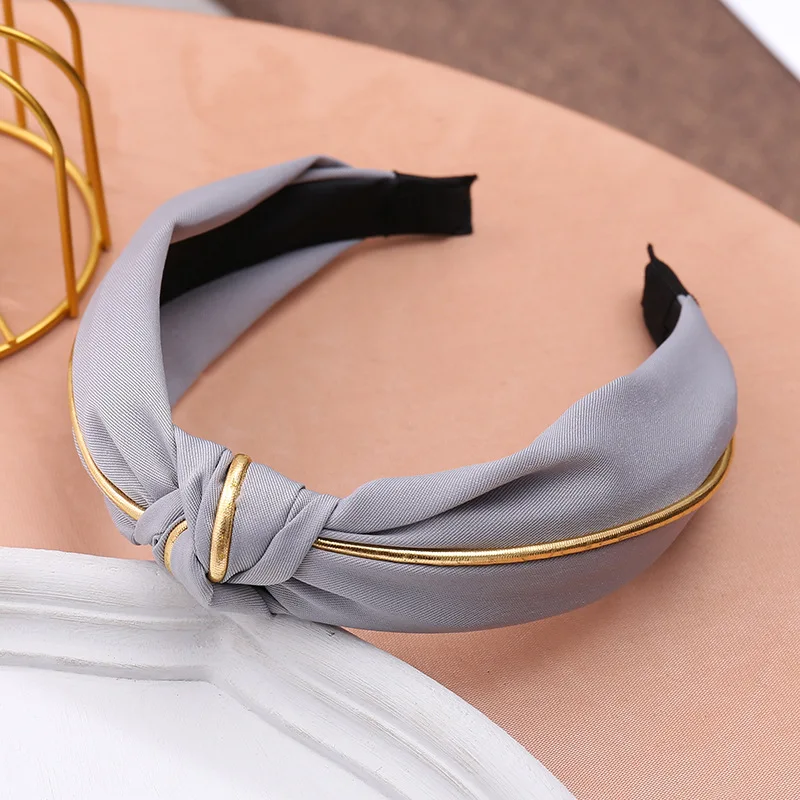 New Solid Color Headband Knot Hair Hoop for Women Simple Cotton Fabric Cross Pearl Girls Hairband Make Up Hair Accessories FG070 hair barrettes for adults Hair Accessories