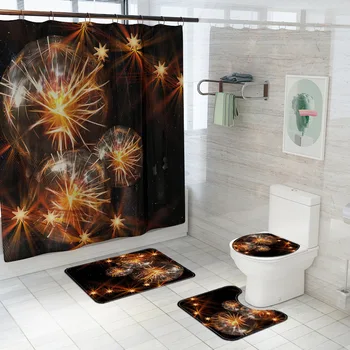 

4pcs/set Toilet Cover Foot Pad Set Bath Carpet Mats Kits Absorbent Nonslip Bathroom Kitchen Decor Toilet Car Seat Floor Pad Rug