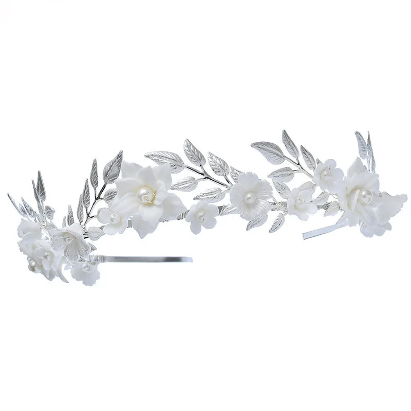 SLBRIDAL, серебро, сплав, кристалл, стразы, керамический цветок, свадебная тиара, для невесты, принцесса, вечерние, корона, для женщин, ювелирное изделие, аксессуары для волос