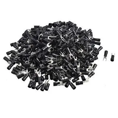 

SV3.5-4 Fork Type Pre Insulated Wiring Terminals Black 500pcs for AWG 14-12