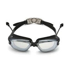 Amazon Горячая Гальваническое гладкое стекло близорукость плавательные очки большая коробка водонепроницаемый анти-туман Цельный/Woo плавательные очки