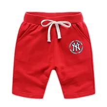 Шорты их чистого хлопка для мальчиков, летние тонкие детские шорты-бермуды с круглой надписью, детские штаны, шорты для мальчиков