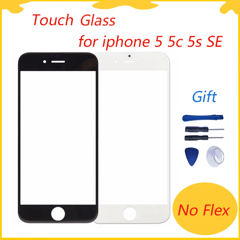 Лучшее Стекло для сенсорного экрана для Iphone 5 5c 5S SE сенсорный экран Переднее стекло объектив дисплей без дигитайзера ЖК-дисплей с инструментами