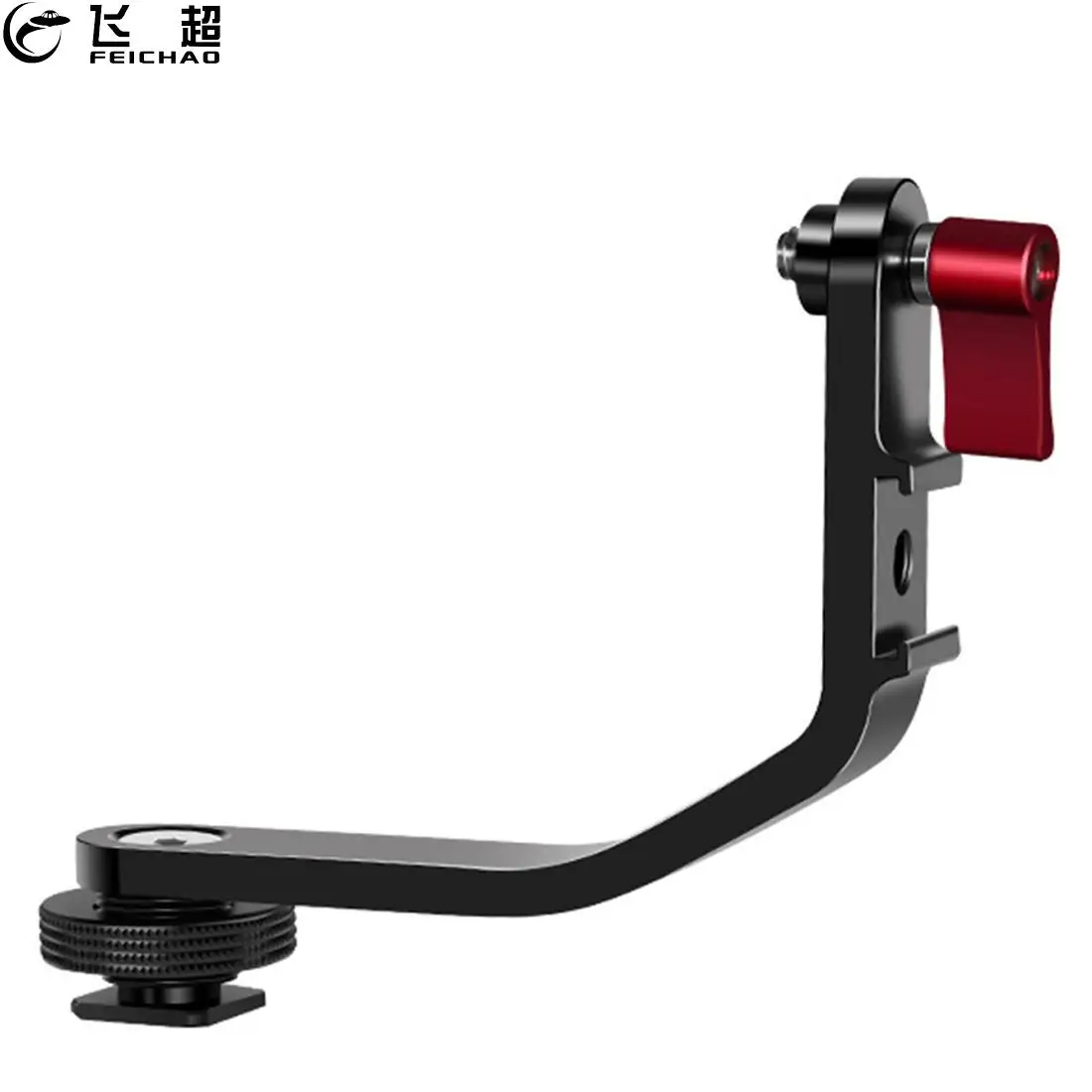 L Shape Bracket Mic Stand Camera Handle Grip for 5" 5.5" 6" SLR Monitor Hot Shoe 1/4 Mount 360&deg; Extended Flash Microphone Gimbal