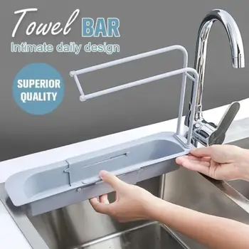 

Telescopic Sink Storage Rack Telescopic Sink Rack Holder Expandable Storage Drain Basket Kitchen Household Adjustment Drain Tool