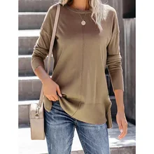 *#Best Price 2019 Autumn Women Plus Size Casual Tops Loose Shirt Round Collar Long Sleeve Tunic Solid Color Midi Long Womens Tops And Blouses *#Best Price 2019 Autumn Women Plus Size Casual Tops Loose Shirt Round Collar Long Sleeve Tunic Solid Color Midi Long Womens Tops And Blouses