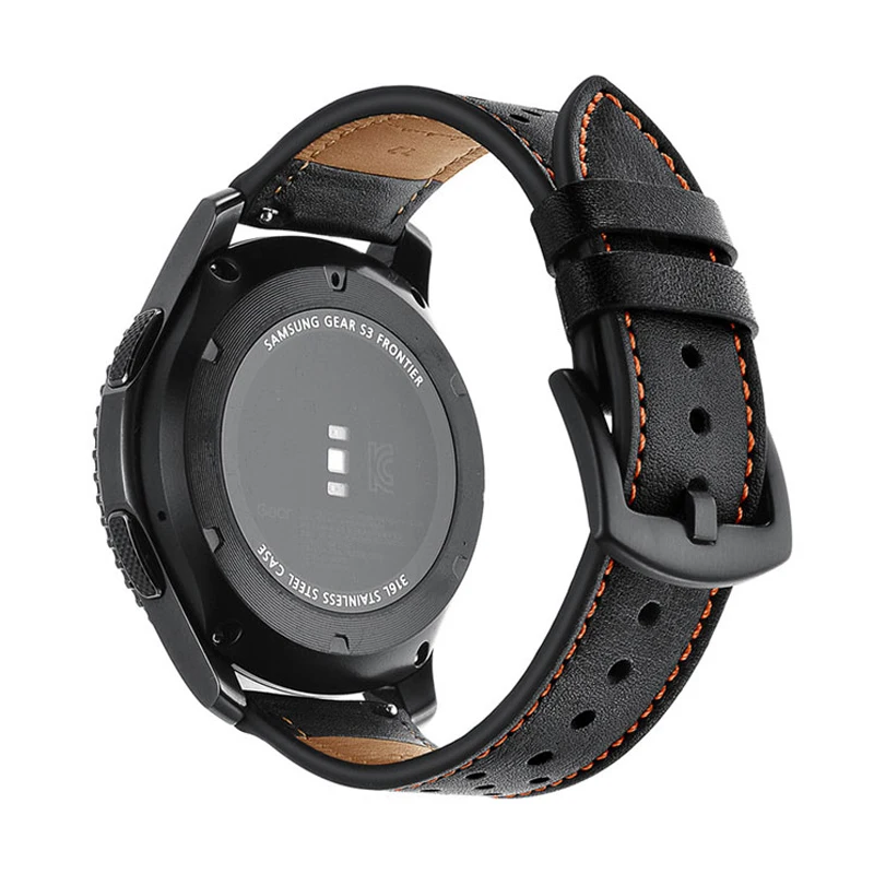 Ремешок из натуральной кожи для samsung galaxy 46 мм 42 gear S3 frontier band S2 active huawei watch gt 2 amazfit bip