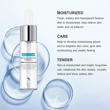 VIBRANT GLAMOUR Hyaluronic Acid Face Serum Whitening Moisturizing Shrink Pores Oil Control Anti Aging Skin