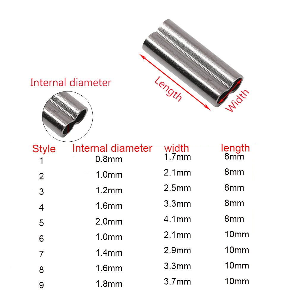 Fishing Crimp Sleeves Barrel Fish Wire Tube Brass Fishing Single Double Barrel Crimping Sleeves Tackle Connector Terminal Tackle cable crimps sleeves,fishing tools,fishing tool,fishing accessories,fishing tackle,fishing line connectors