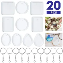 

Heart/Square Keychain Epoxy Resin Molds Set For DIY Earring Jewelry Making Pendant Resin Casting Moulds Silicone Molds Supplies