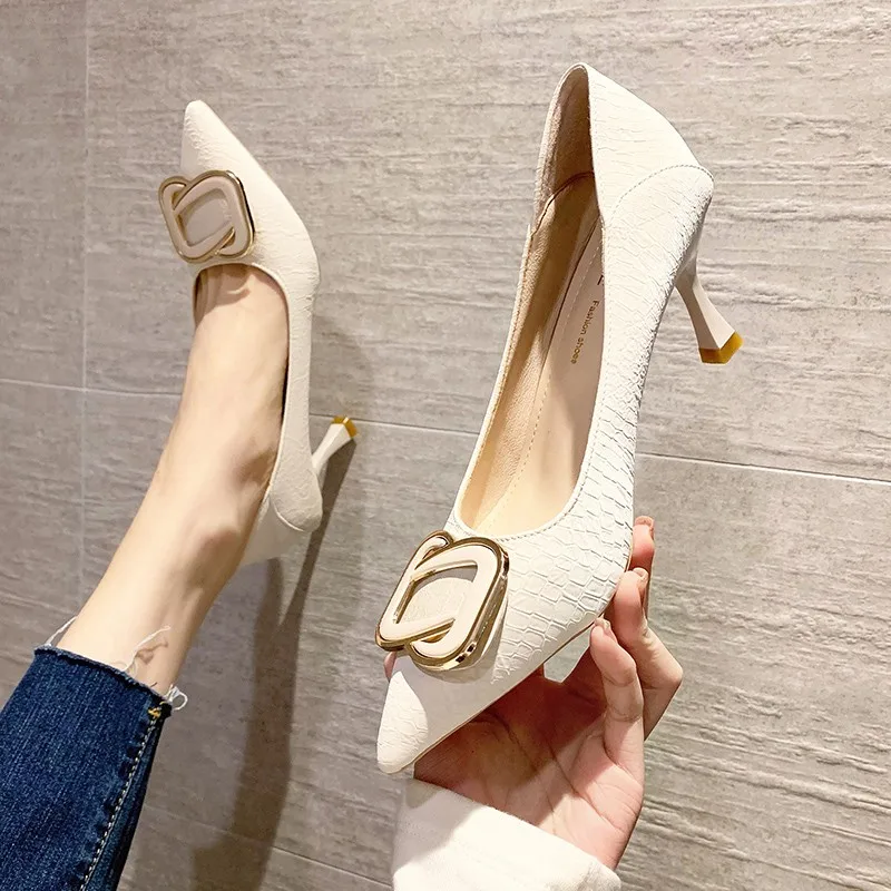 

Nice New Shoes Women Pumps High Heels Spring Party Shoe Slip on Thick Heels Ladies Pumps Shallow Stiletto Gradient Color Bow Tie