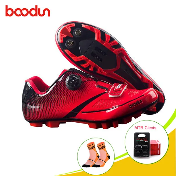 Red with gift Кроссовки для велоспорта; chaussure vtt SPD; обувь для горного велосипеда; обувь для гонок; самоблокирующиеся велосипедные кроссовки; Sapatilha Ciclismo bicicleta - Цвет: Red with gift
