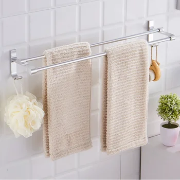 

Towel Rack Towel Hanger Over Door Bath Towel Holder Wall Hanging Towel Bar Aluminum Bathroom Kitchen Cabinet Shelf Storage Rack