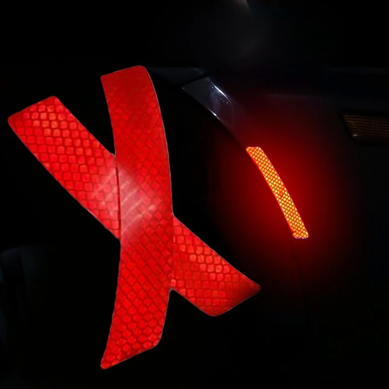2 шт./лот автомобильный бампер Светоотражающие предупреждающие полосы наклейки Авто Аксессуары Отражатель наклейки для автомобиля