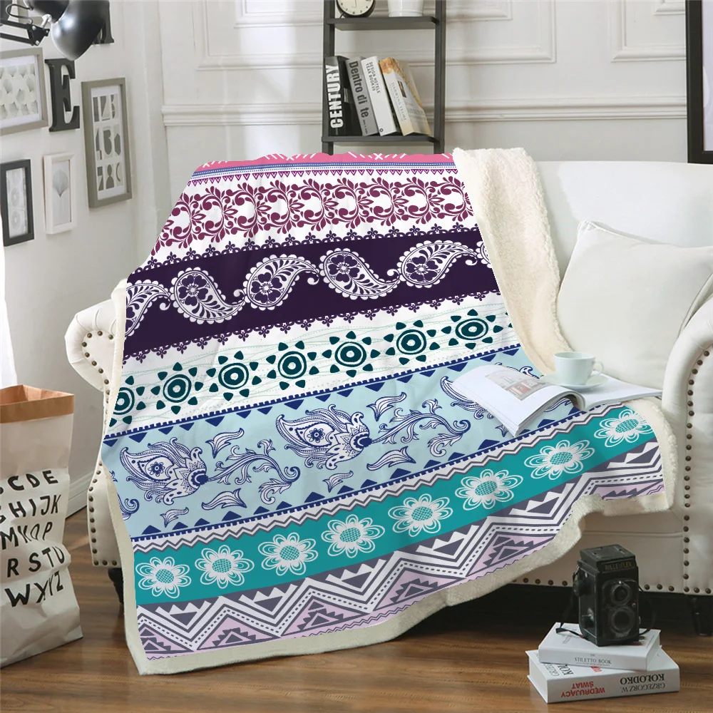 

Explosive Blanket Airable Cover Thick Double Layer Plush 3D Digital Printing Blanket Geometry Series