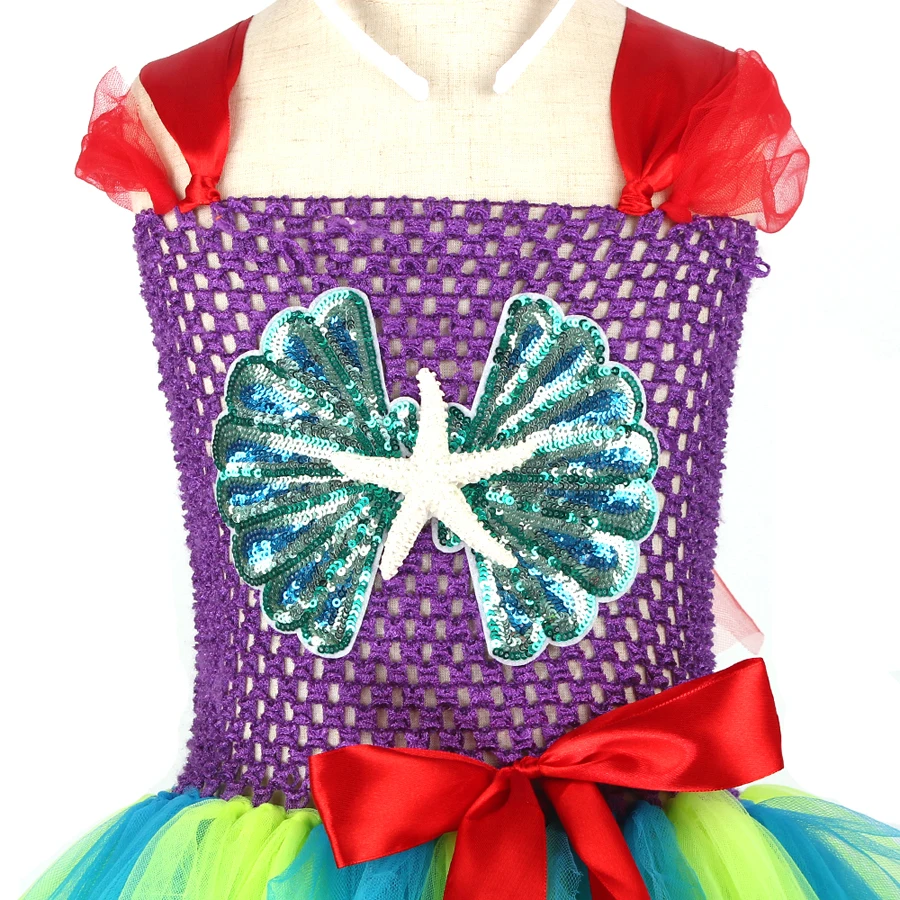 Handmade Mermaid Birthday Tutu Set Smash Cake Outfit Baby Girls Under the Sea Theme Mermaid Tutu Dress Dance Recital Tulle Dress (14)