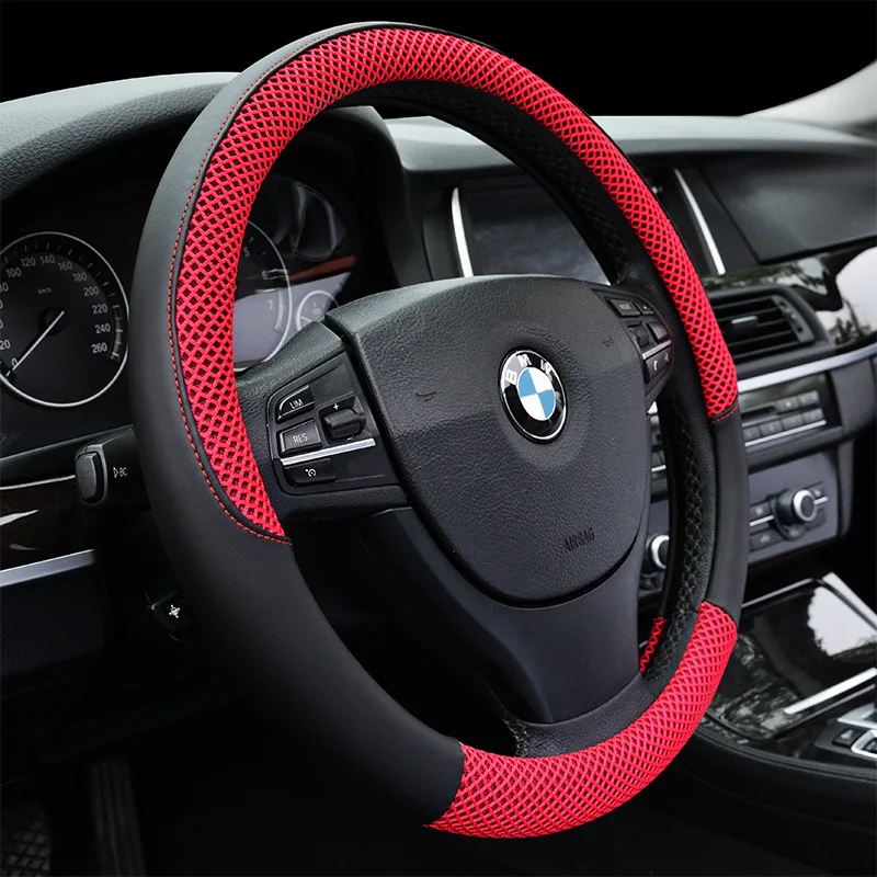 

Summer Viscose Leather Car Steering Wheel Cover Environmentally Friendly Breathable Honda Accord CRV Fit Bin Chi Grip Cover