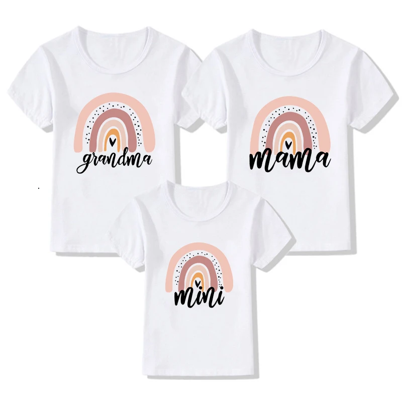 Gran oferta Camisetas a juego de arcoíris para mamá y yo, ropa a la moda para Familia, ropa de arcoíris para abuela y Mini camiseta, trajes bonitos de aspecto familiar, 1 ud. NRwoepAEddQ