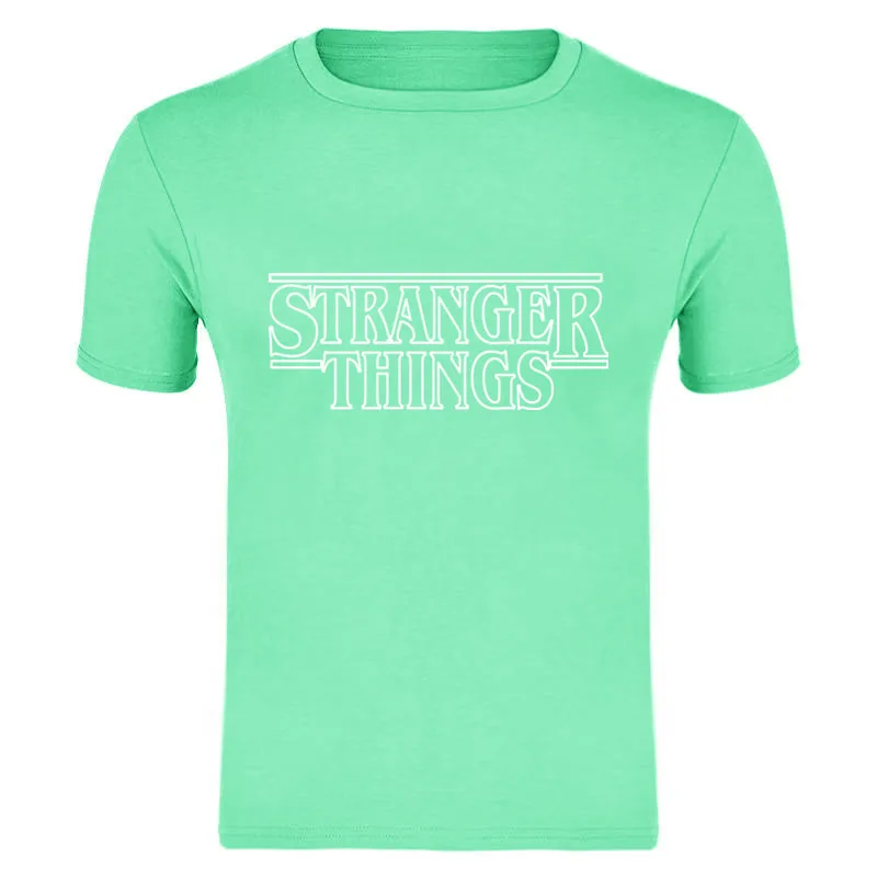 STRANGER THINGS Mens T-Shirts Summer cotton Short Sleeve T Shirts New casual Tee Shirts Male T shirt S-XXXL - Цвет: Light green