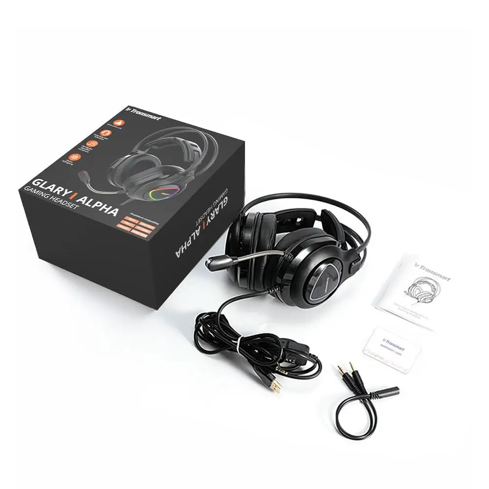 [NEW] игровая гарнитура Tronsmart Glary Alpha с красочным светодиодным индикатором