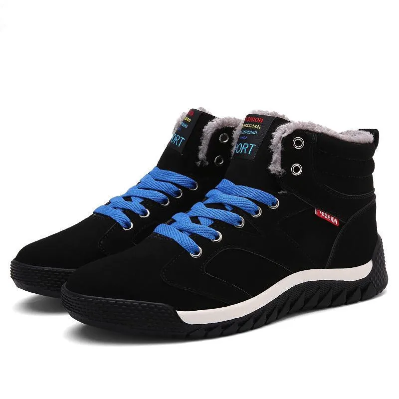 

Hot Sale 2019 Fashion Men Winter Snow Boots Keep Warm Boots Plush Ankle Boot Snow Work Shoes Casual Men's Snow Boots