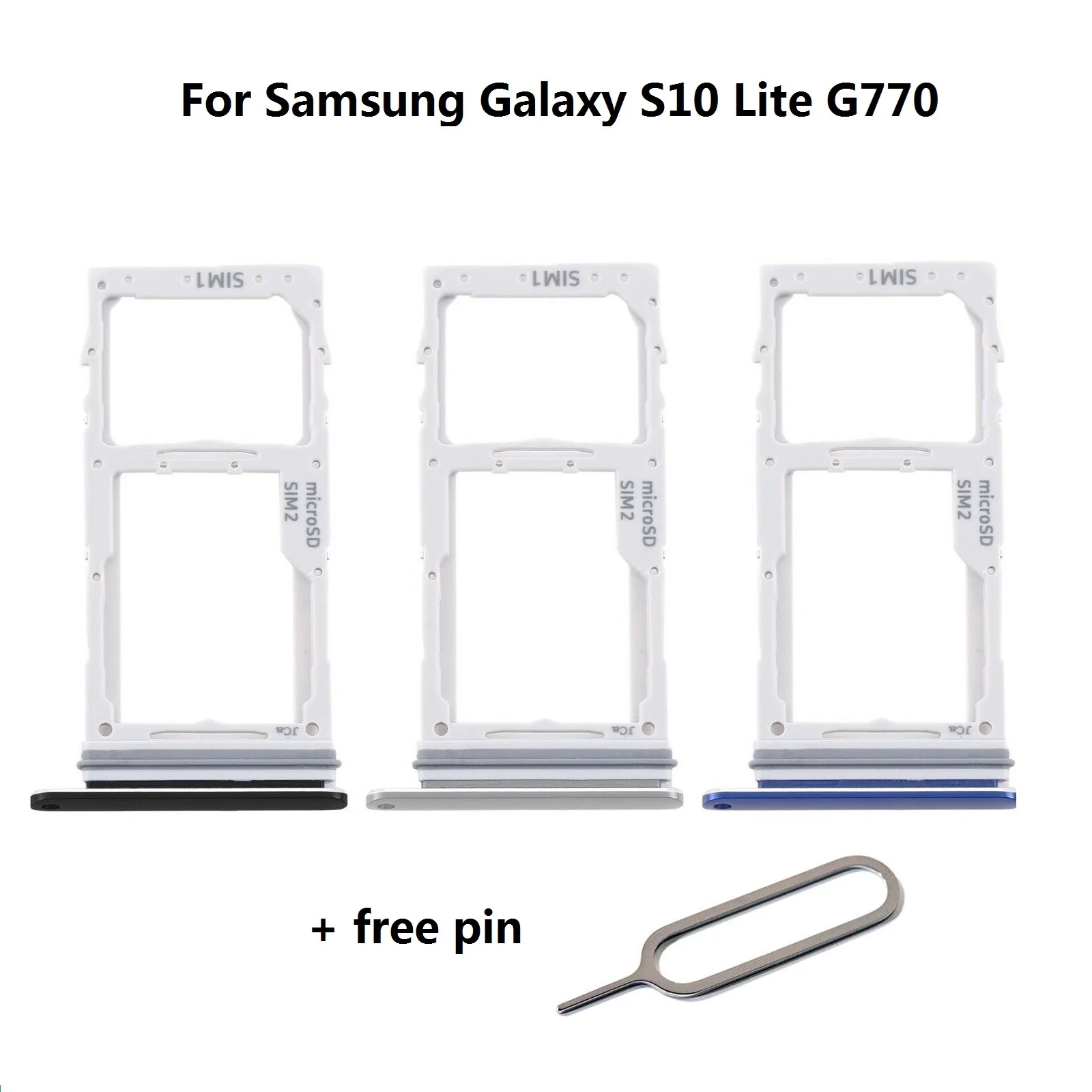 OEM для Samsung Galaxy S10 Lite G770 лоток SIM-карты + карт Micro SD запасная часть извлечения штифта |