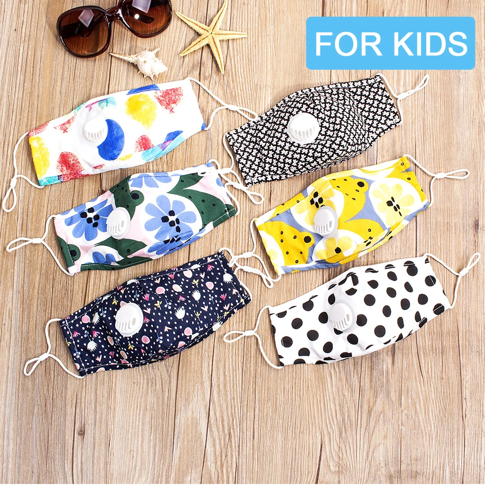 Детская маска для лица от пыли PM2.5 5-слойная хлопковая моющаяся рта с защитой