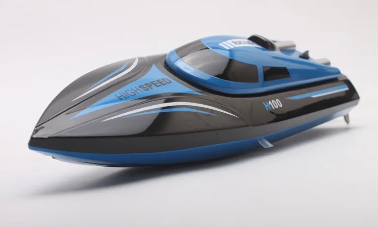 High speed RC boat H100 2,4 GHz 4 channel 30 km/h racing remote Control boat with LCD screen blue TOYS Outdoor toys