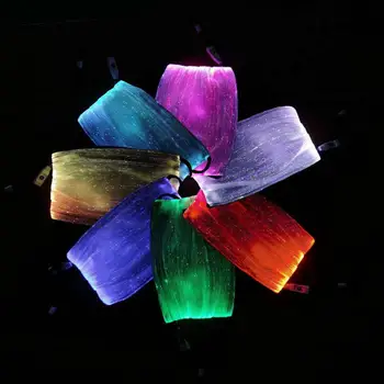 

Halloween Colorful Led Flashing Light Up Party Mask USB Rechargeable Luminous Fiber Optic Glowing Cosplay Party Face Mask