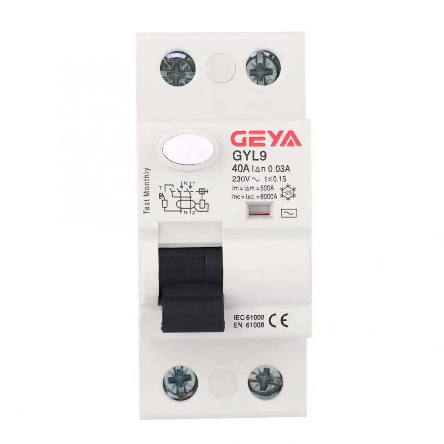 GYL9 12v 2P+ N 25A/40A/63A выключатель остаточного тока с защитой от утечки 230VAC RCCB RCBO