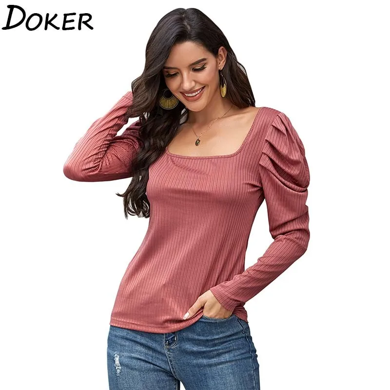 

2020 Autumn Winter Solid Sexy T Shirts For Women Long Sleeve Vintage Fashion Plus Size T-shirt Woman Streetwear Tee Shirt Femme