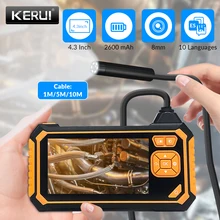 KERUI 8 mm Endoskop Kamera 720P 4,3 Zoll Bildschirm Inspektion Kamera mit Monitor Handheld IP67 Schlange Kamera mit 6 LED Endoskop